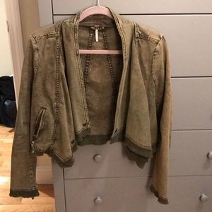 free people army green jacket